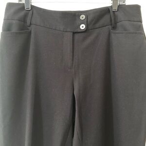 Rafaella Curvy Black Pants w/Belt Loops, Front & Back  Pockets - Size 14
